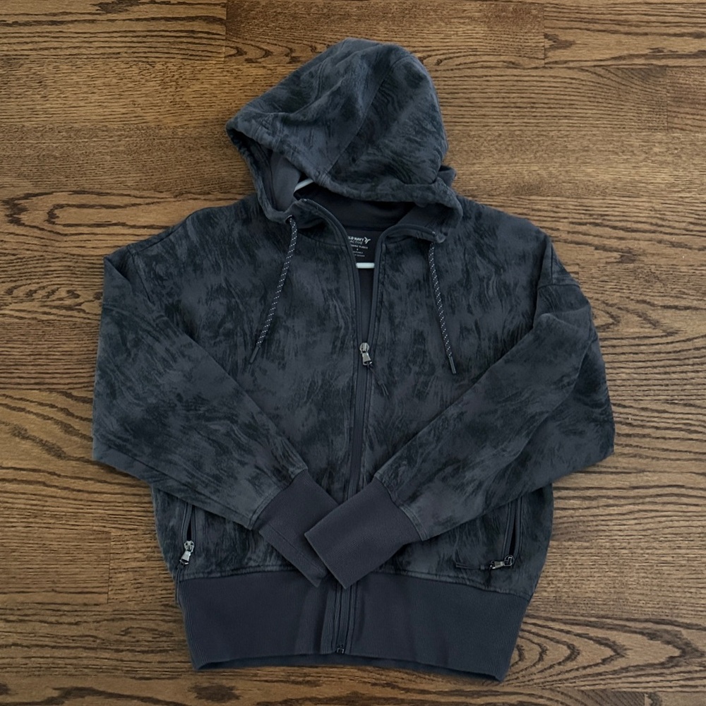 EUC Barely worn Old Navy Black Hooded Zip-Up Jacket